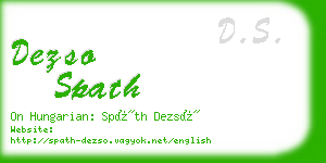 dezso spath business card